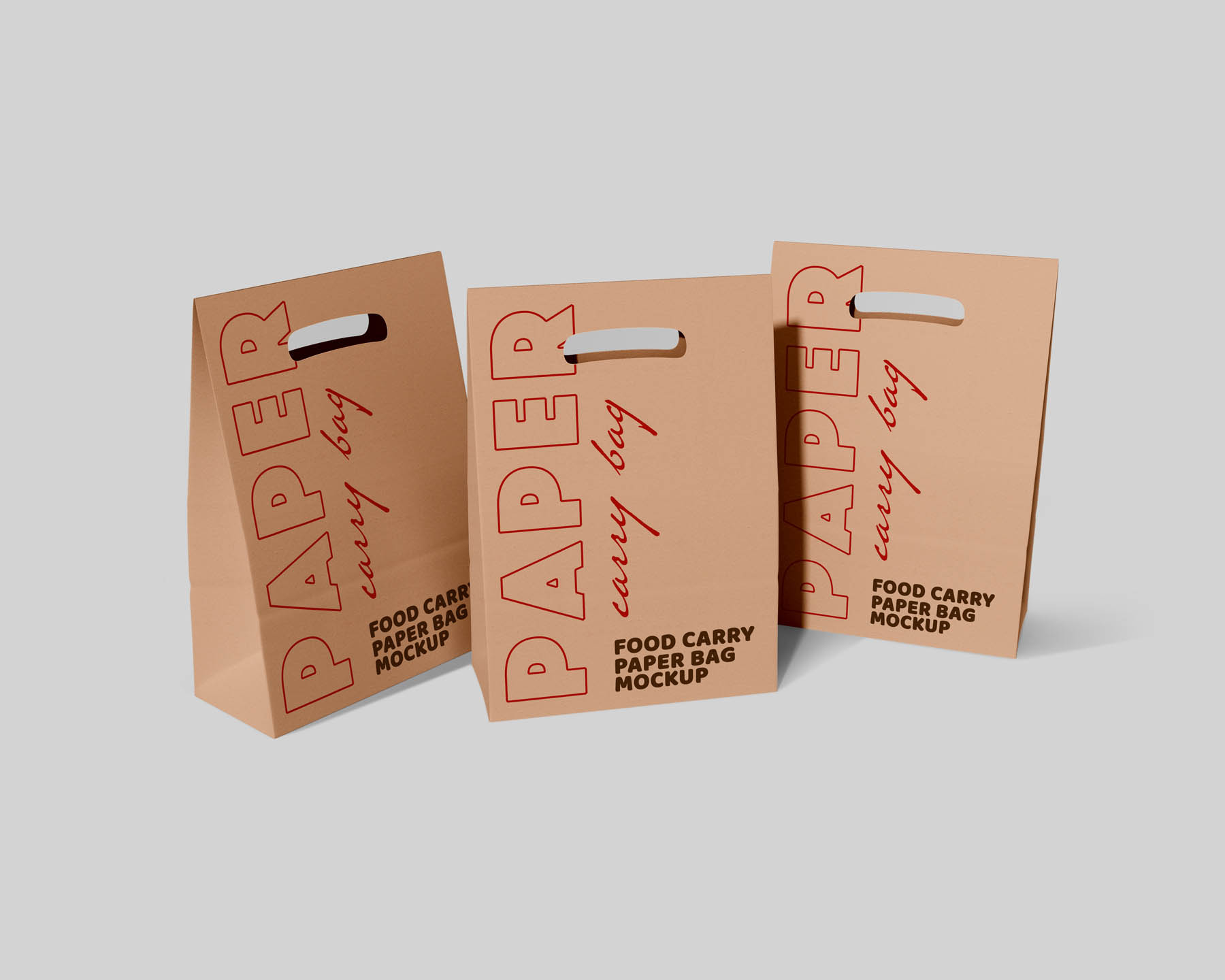 Paper Packaging Carry Bag Mockup