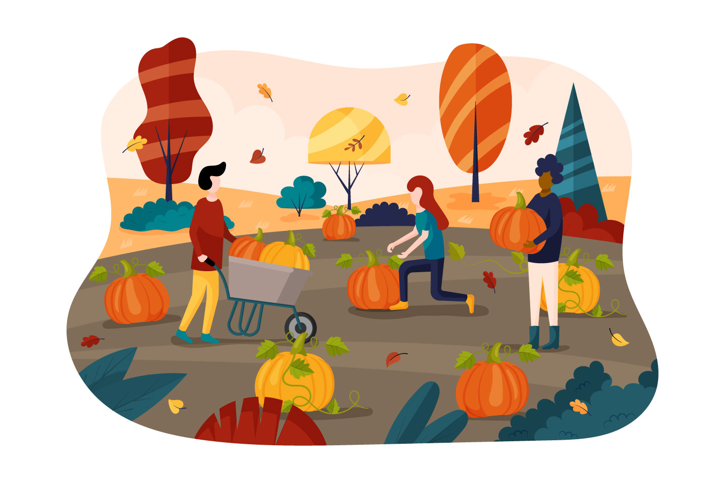 Free Autumn Harvest Pumpkin Vector Flat Design