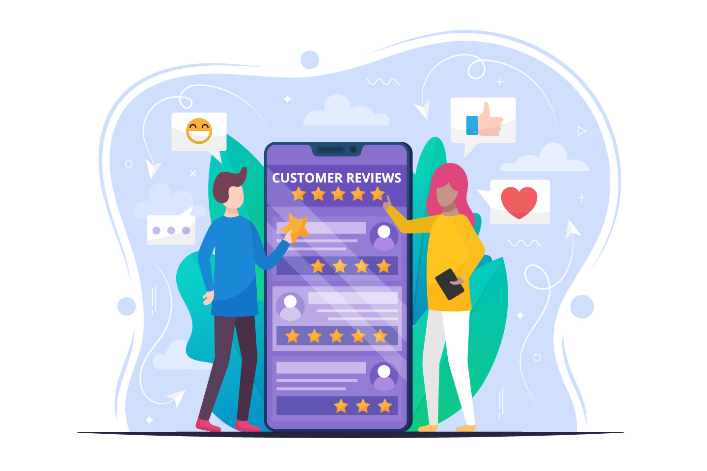 Customer Reviews Vector Free Illustration