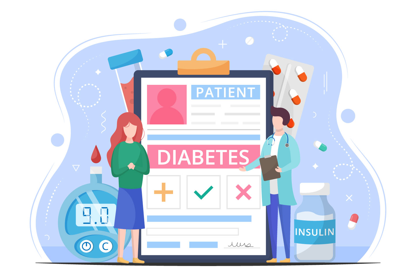 Diabetes Vector Free Flat Illustration