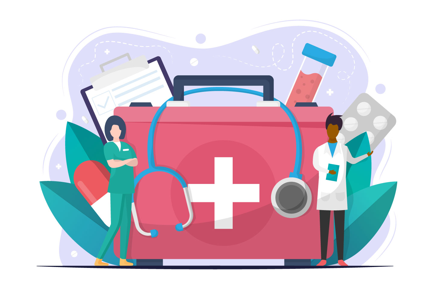 Free Medicine Vector Flat Illustration