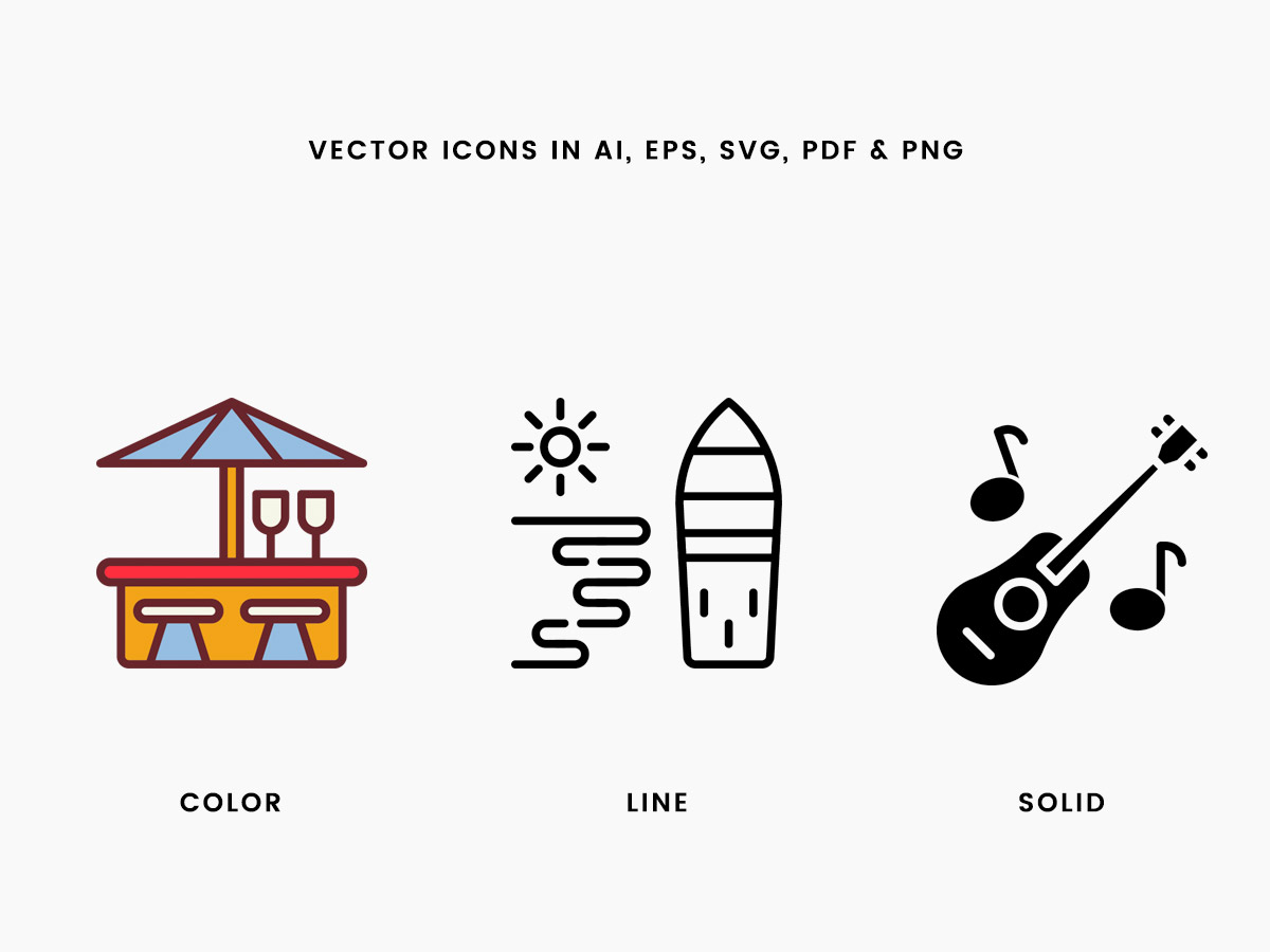 Vector Beach Icons Pack