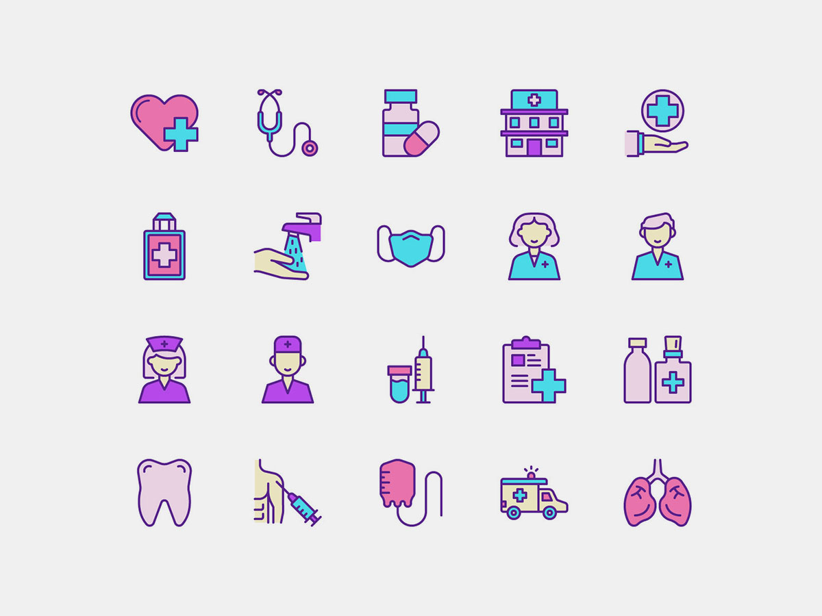 Health Icons Color Vector Pack