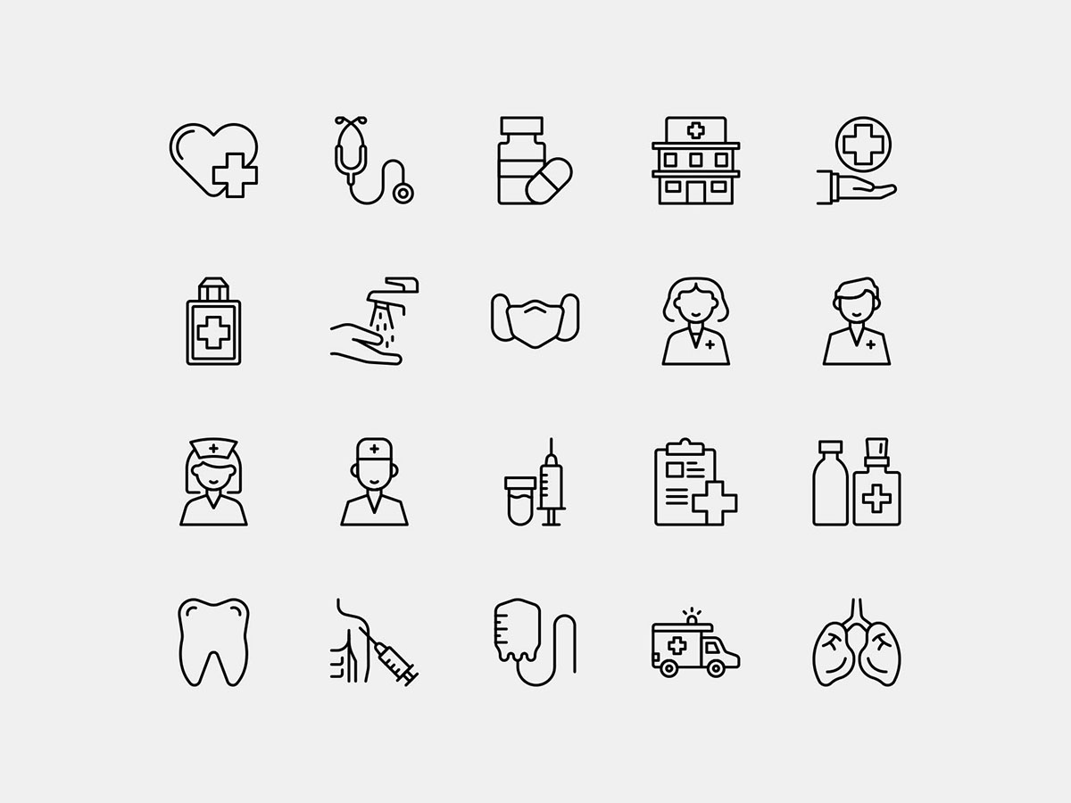 Health Icons Line Vector Pack