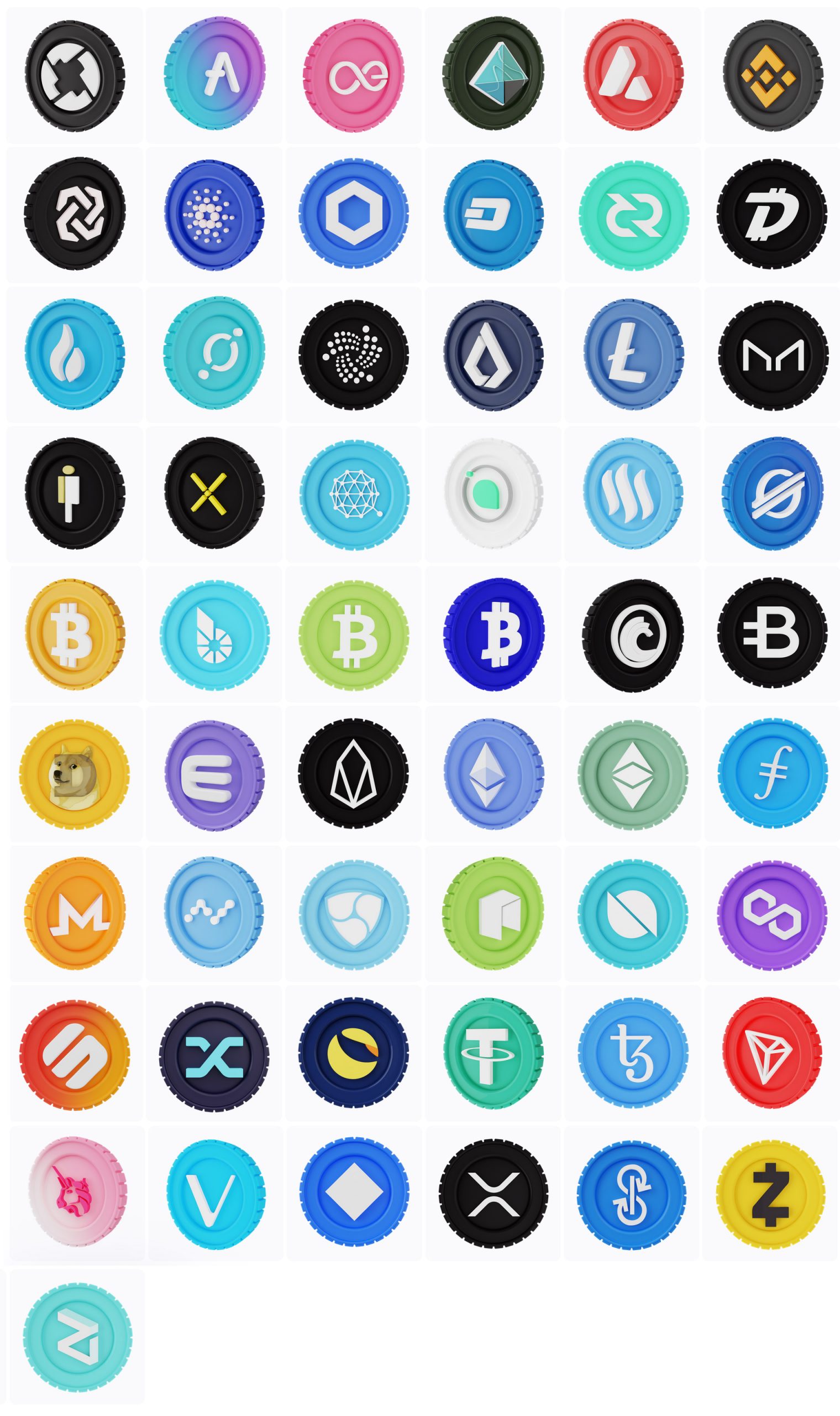 Cryptocurrency 3D Icons Pack