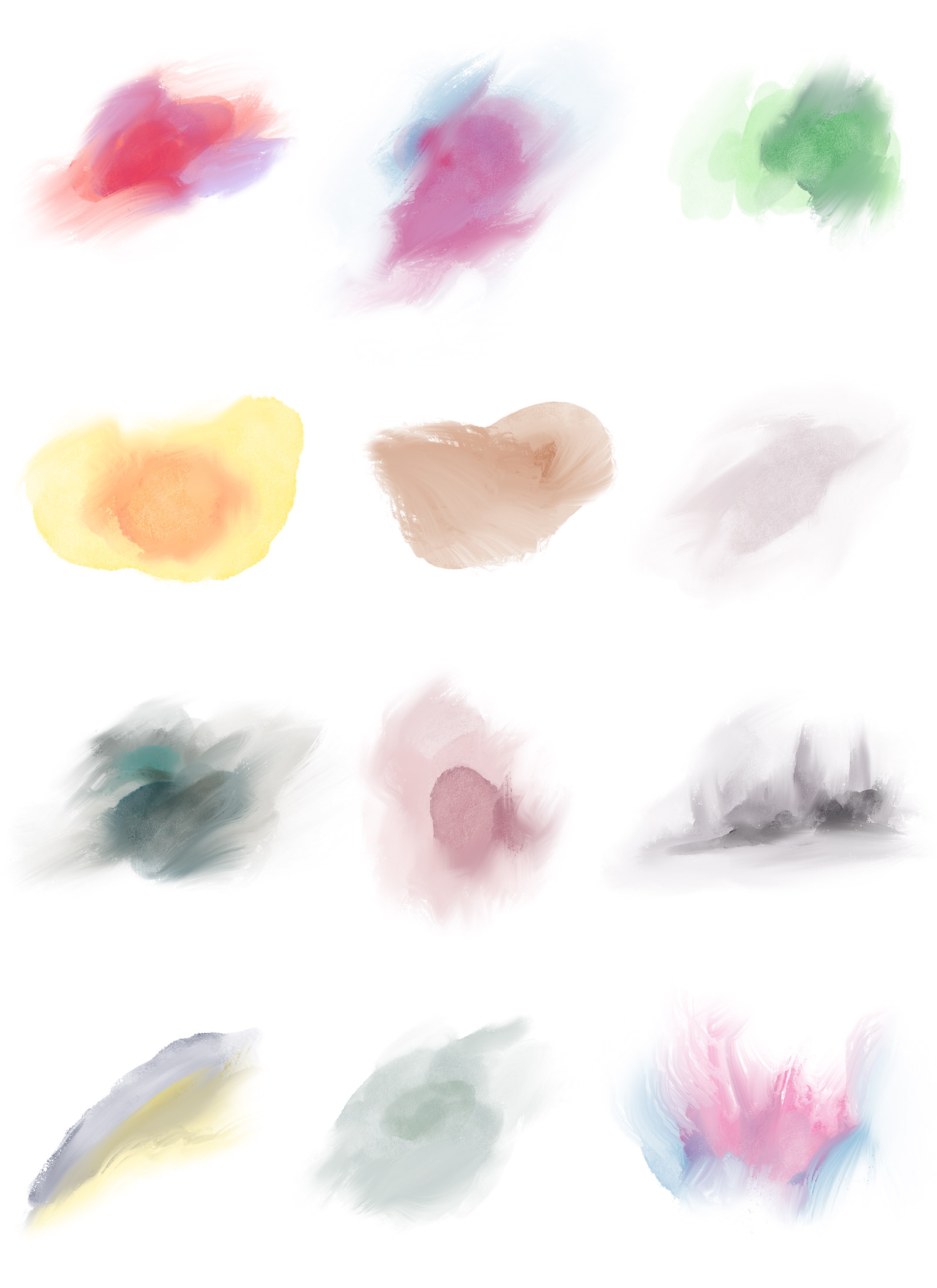 Free Abstract Watercolor Smudge Shapes