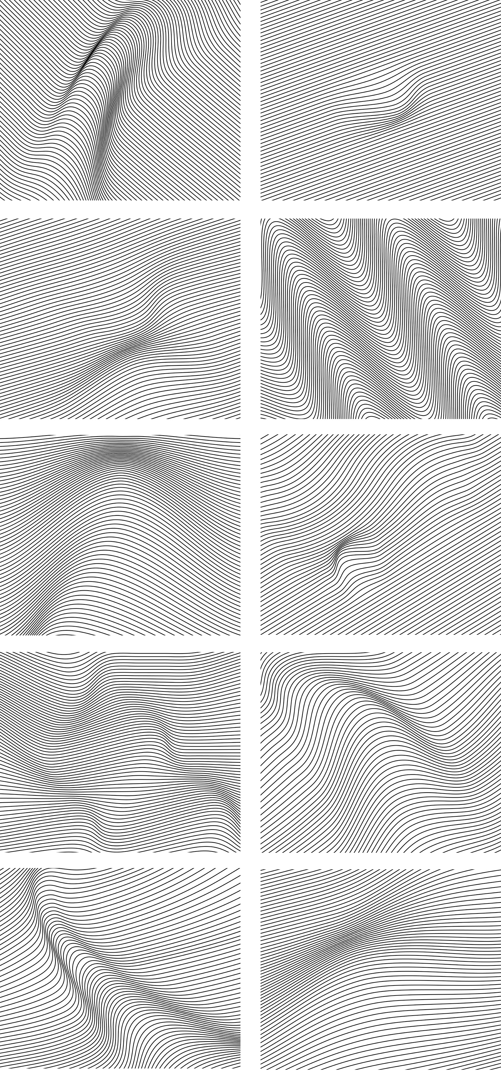 Abstract Distorted Wavy Lines Vector
