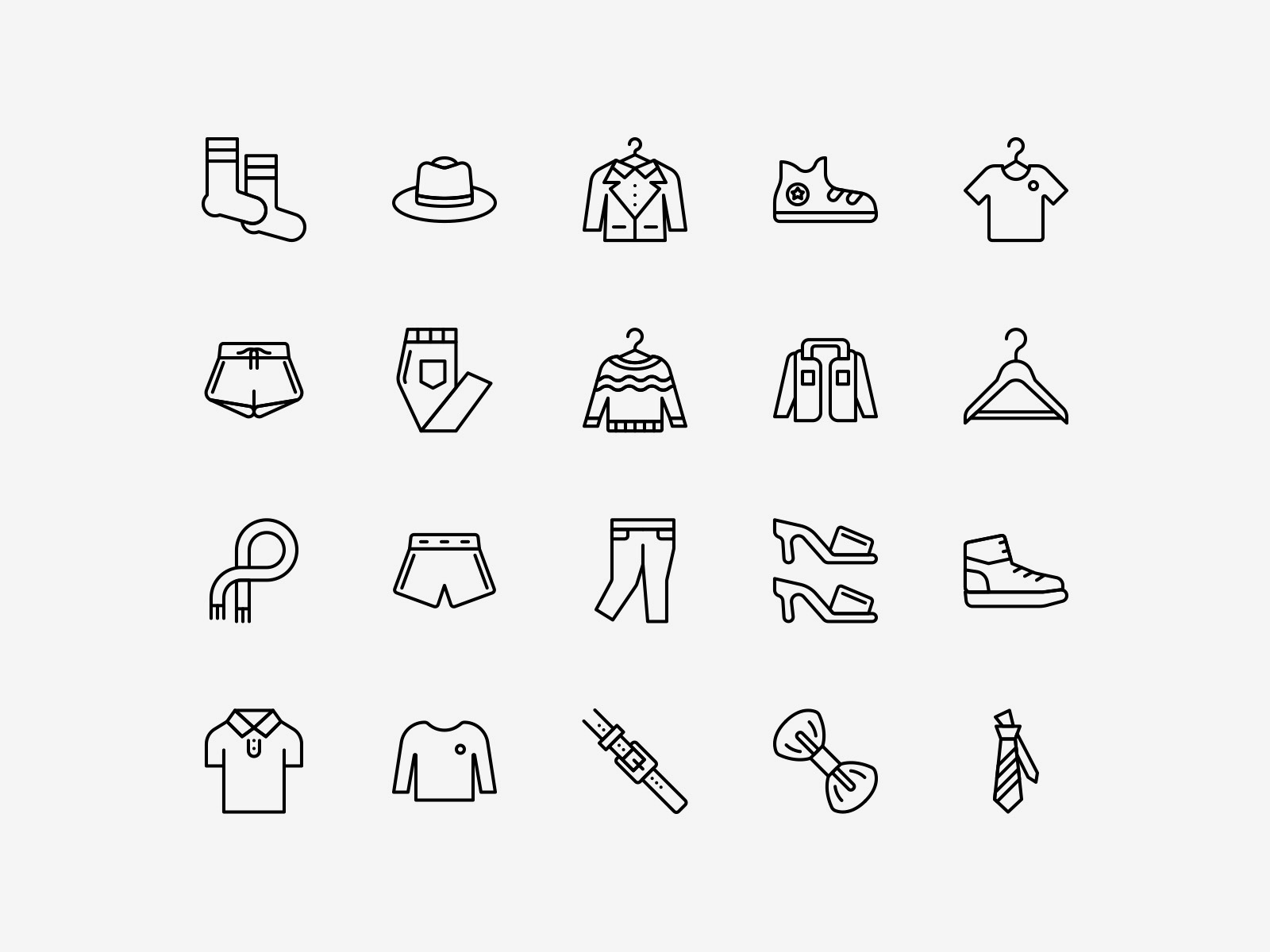 Vector Clothing Icons Line Pack