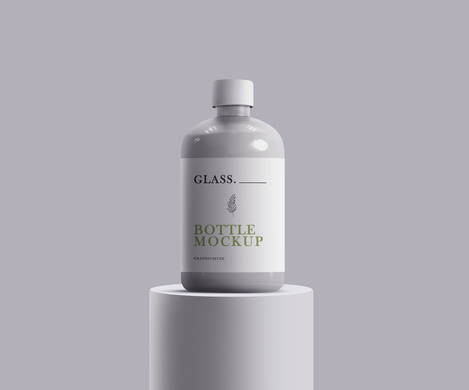 Free Glass Bottle Mockup Template