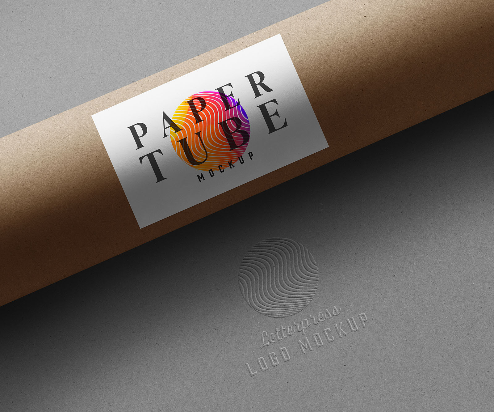 Paper Tube Stationery Logo Mockups