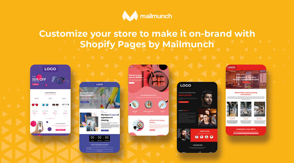 Mailmunch custom built Shopify pages