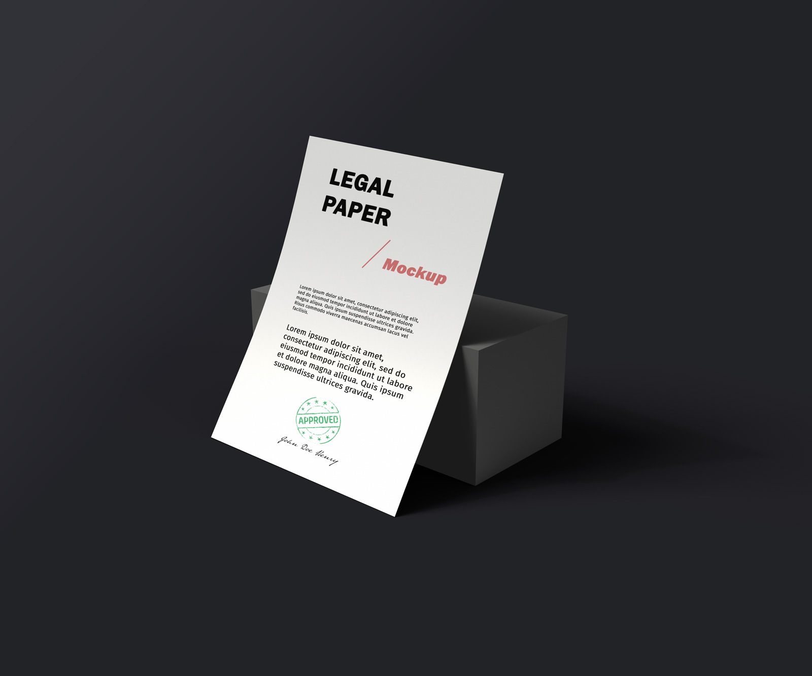 Free Legal Paper PSD Mockup