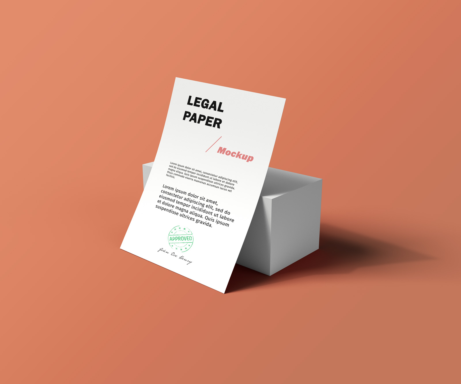 Free Legal Paper PSD Mockup