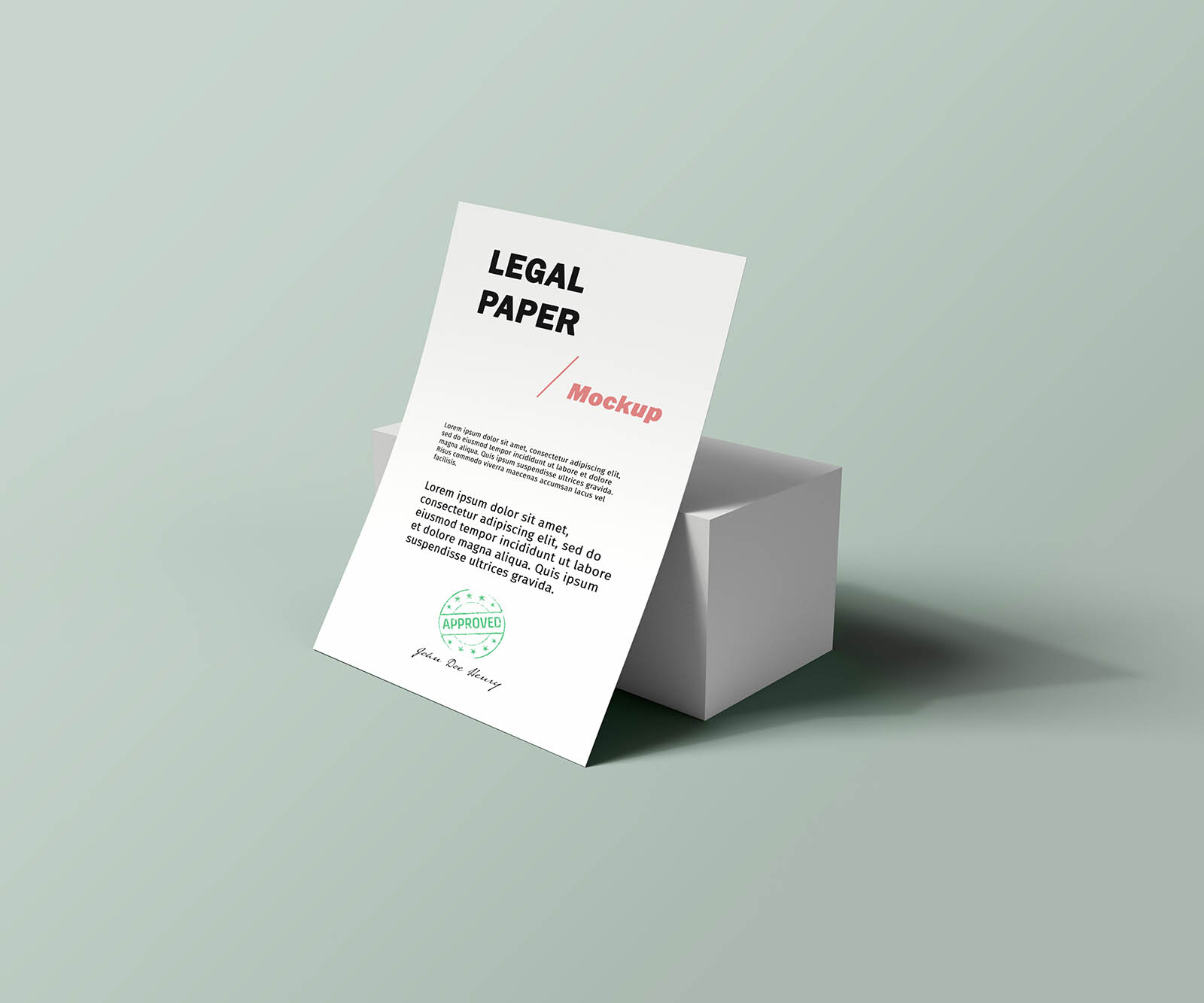 Free Legal Paper PSD Mockup