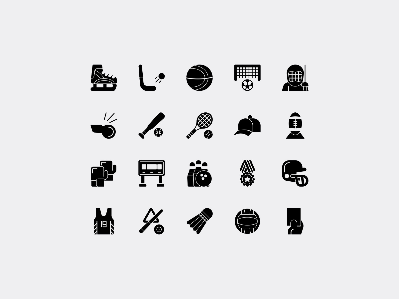 Vector Sports Solid Color Icons