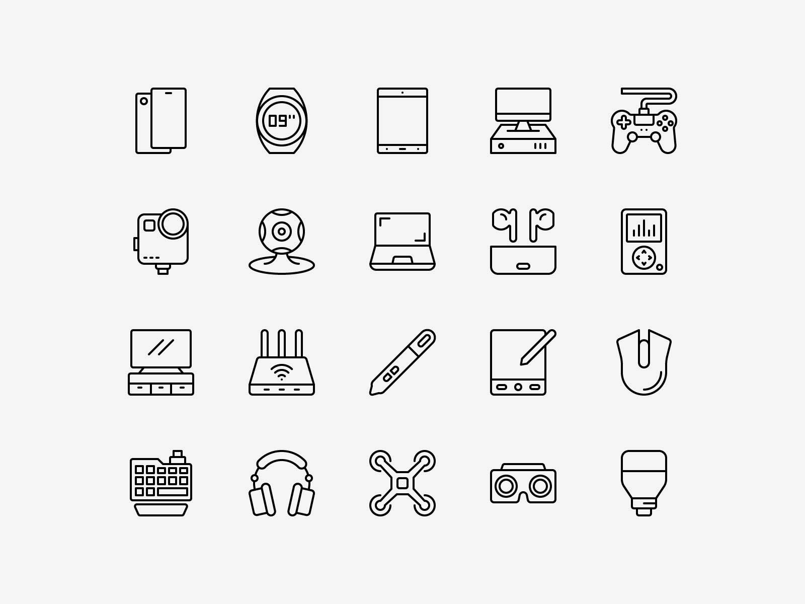 Vector Gadget Icons Outline Pack