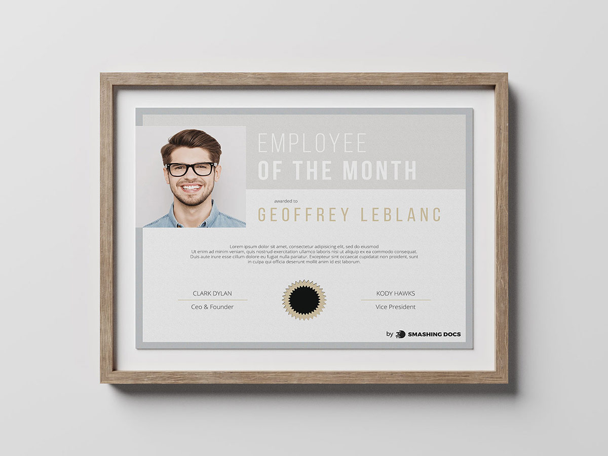 Employee of the Month Certificate Template