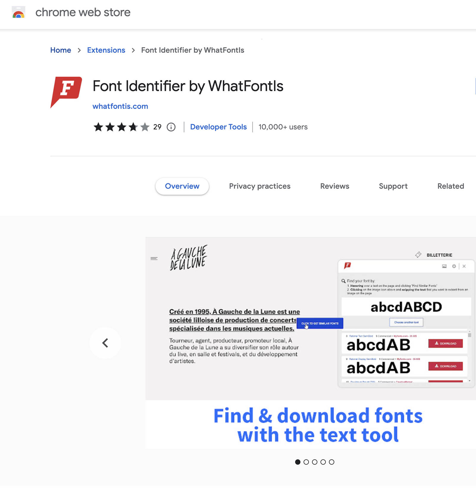 Font Identifier Google Chrome Extension - WhatFonts