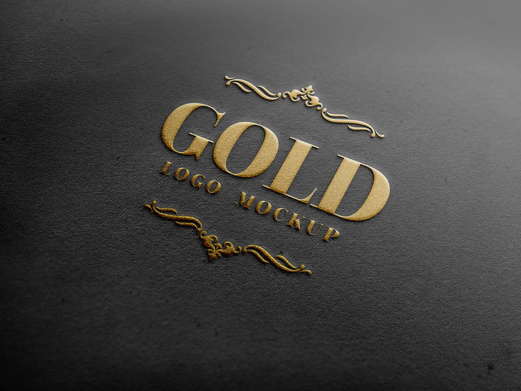 Embossed Gold Foil Logo Mockup