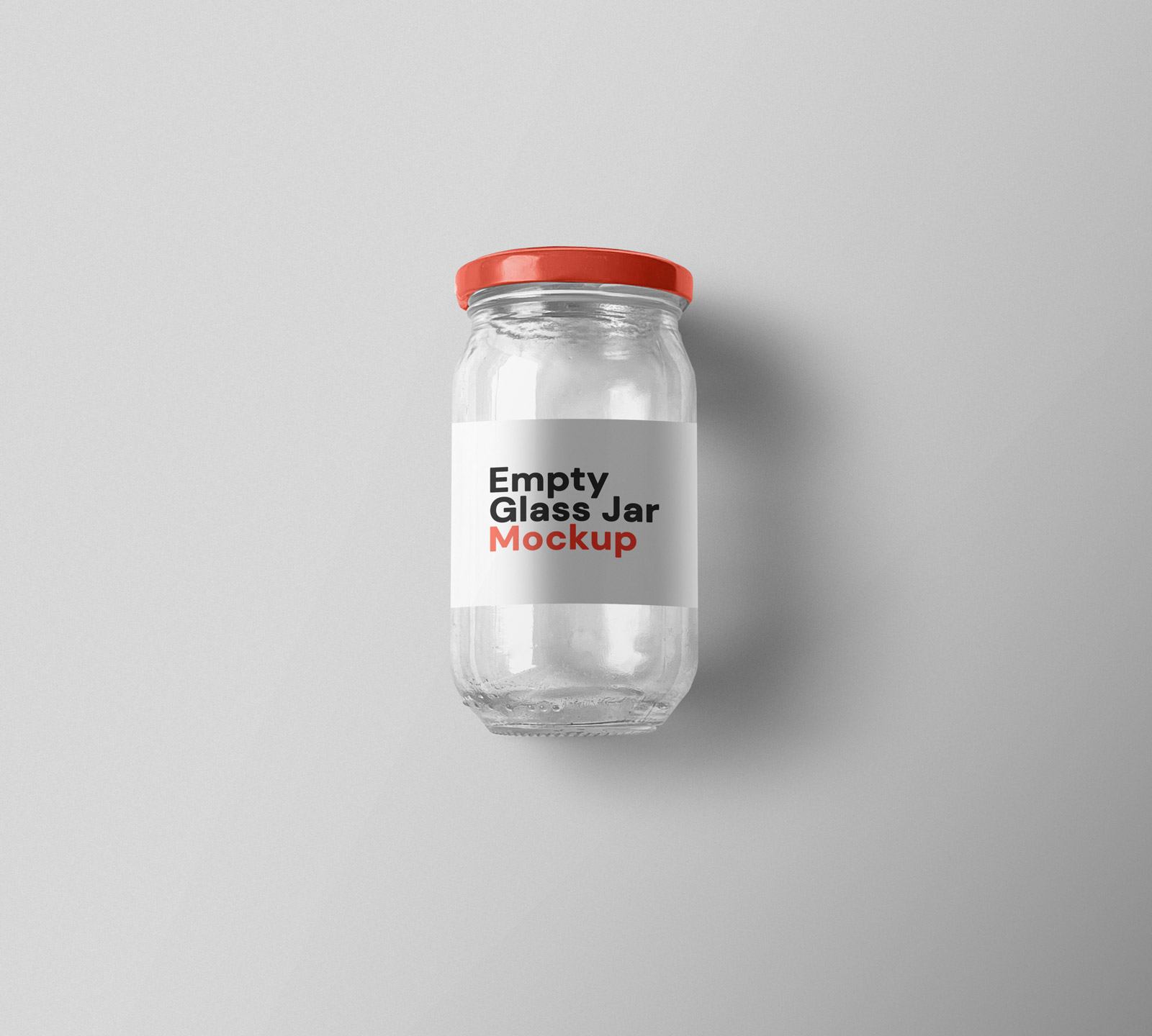 Empty glass jar mockup template