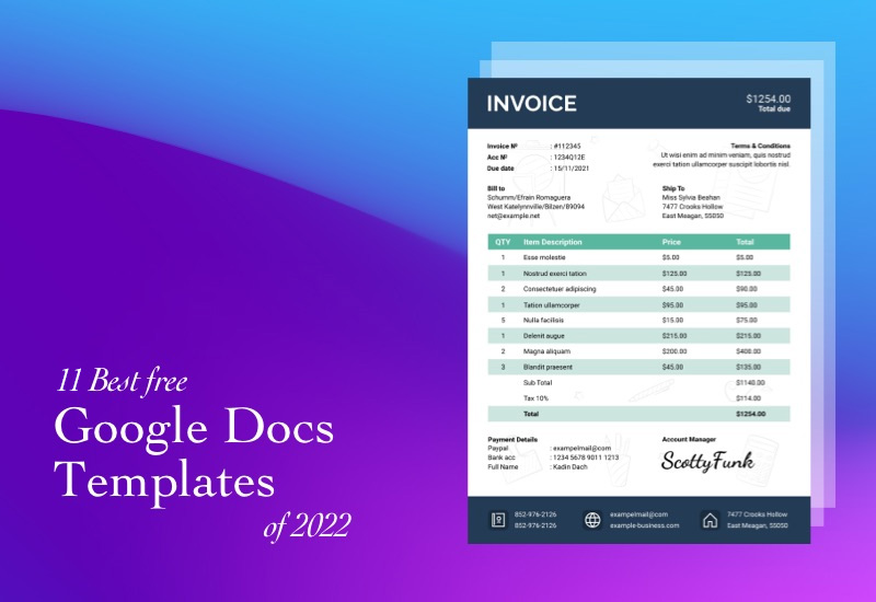 Free invoice Google doc templates