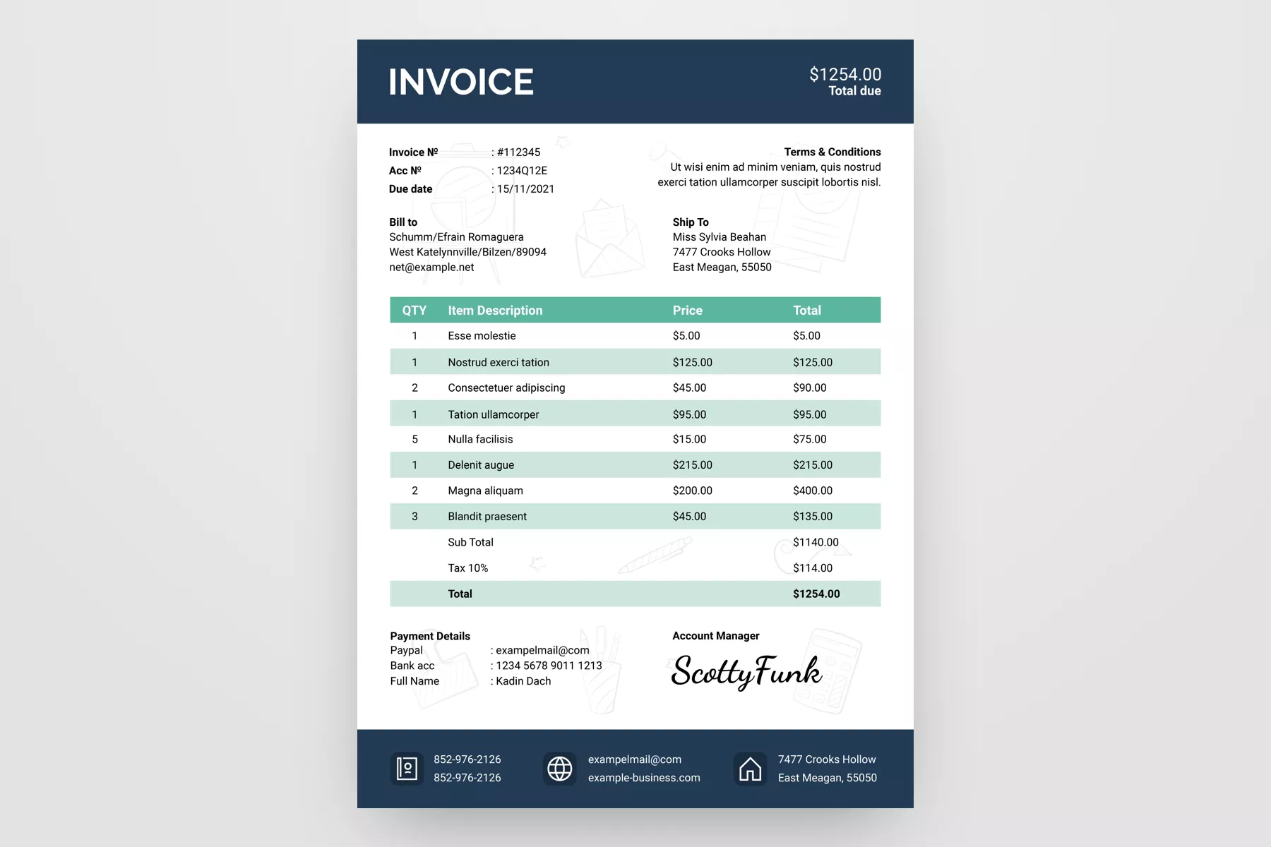 Commercial Invoice Free Google Docs Template
