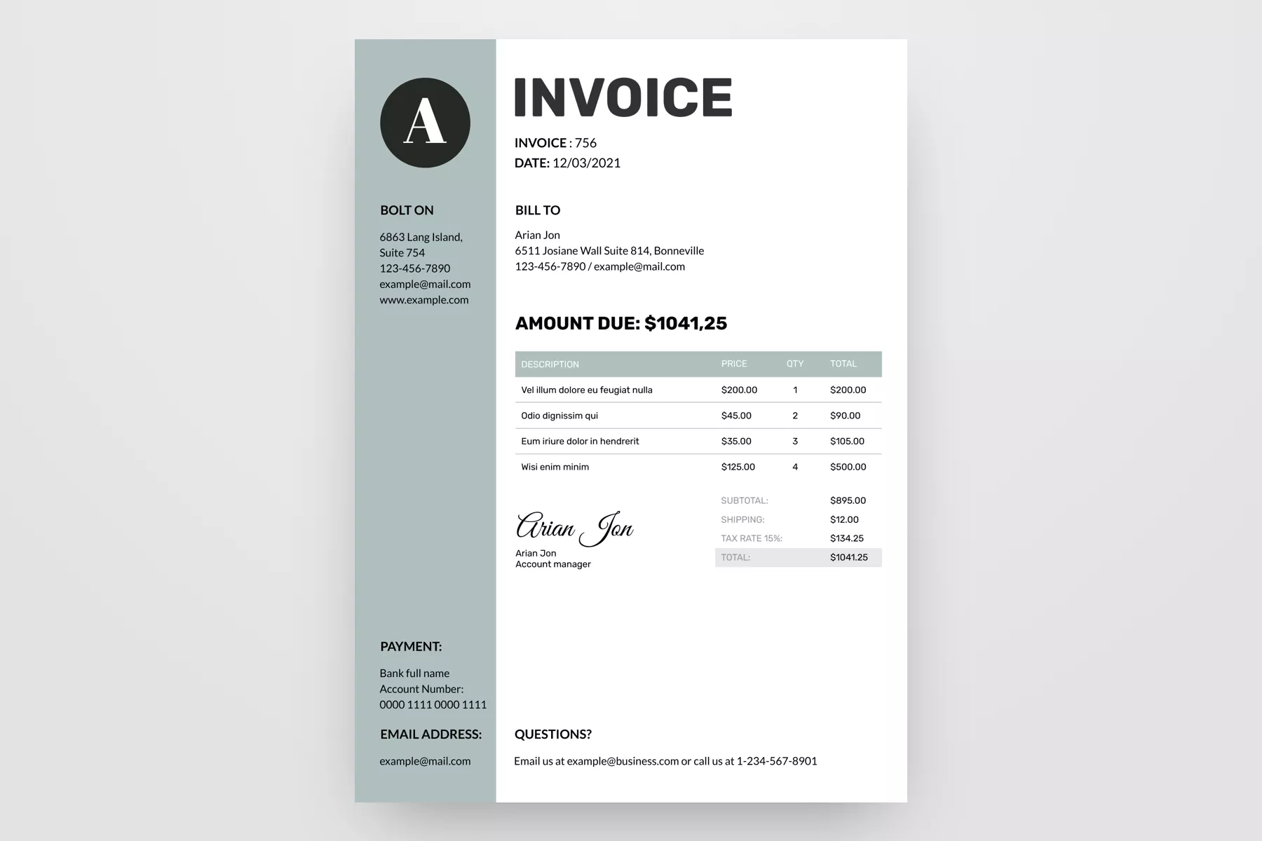 Sales Invoice Free Google Docs Template