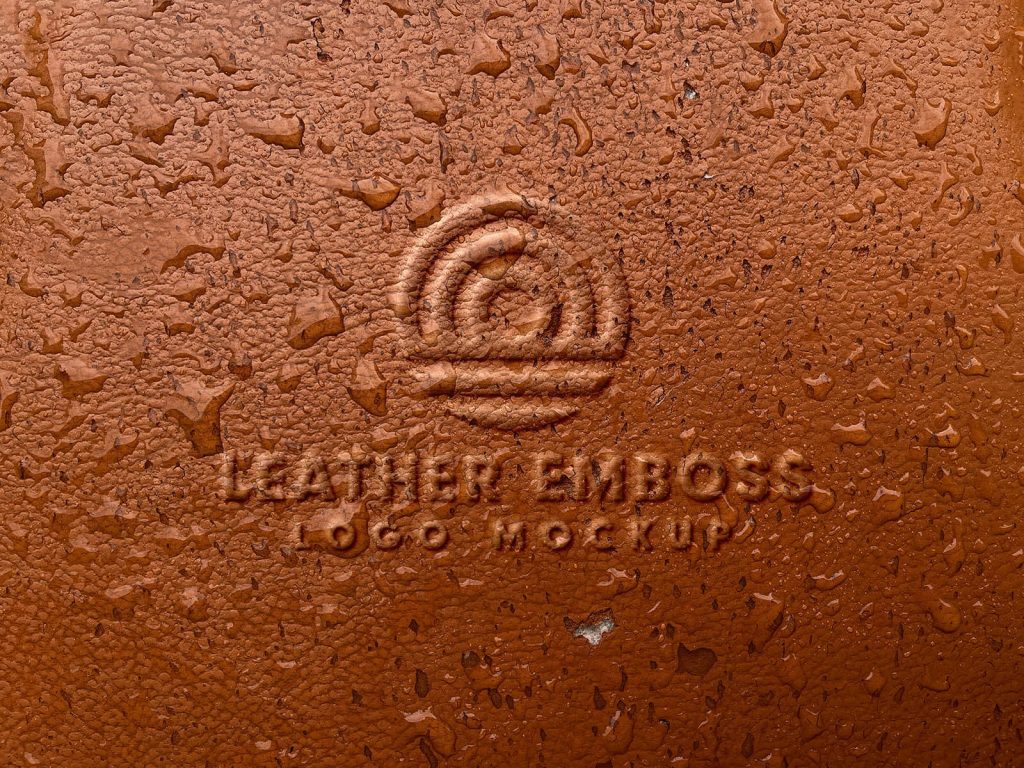 Embossed Leather Logo Mockup Tempalte