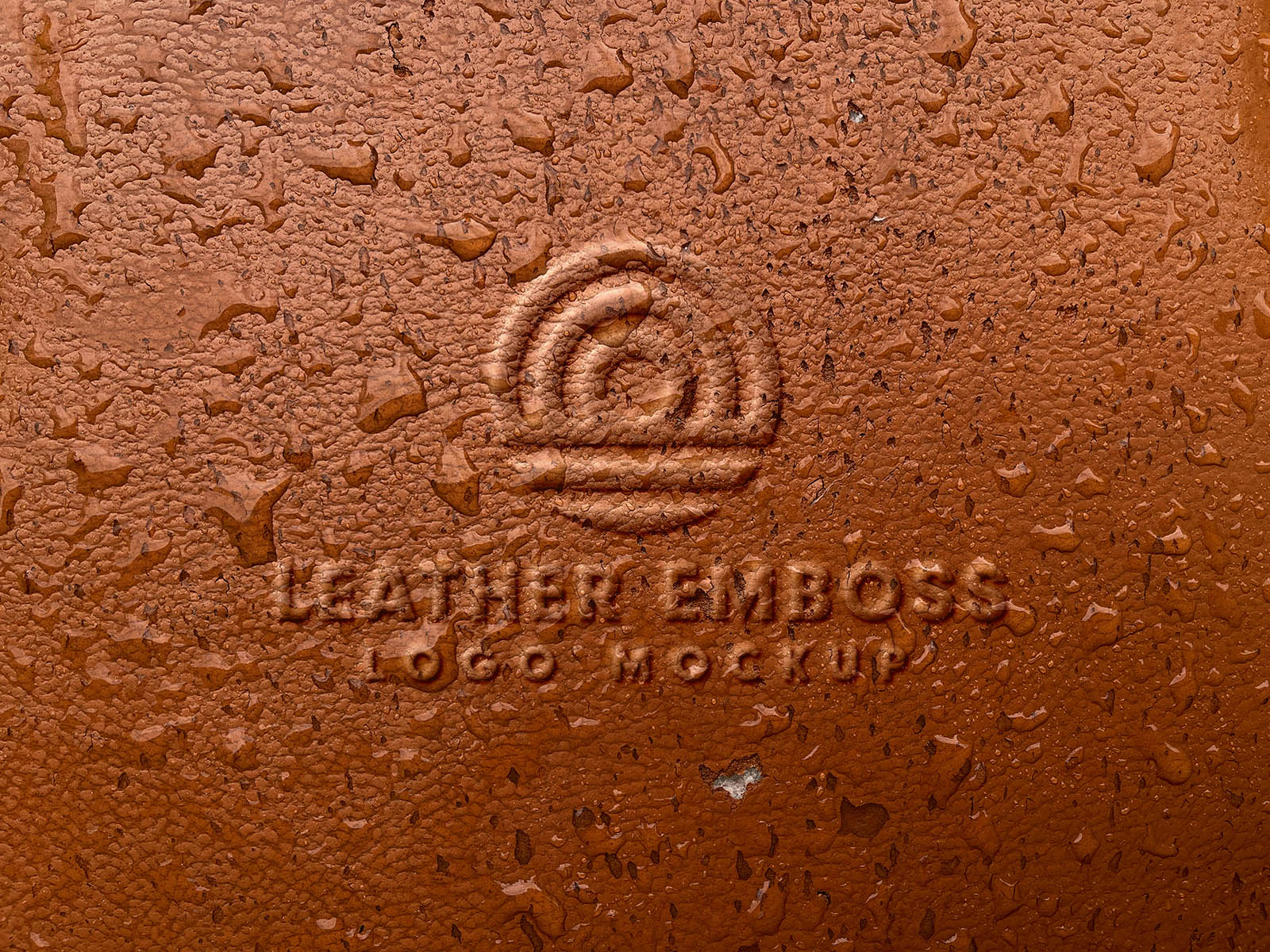 Embossed leather logo mockup