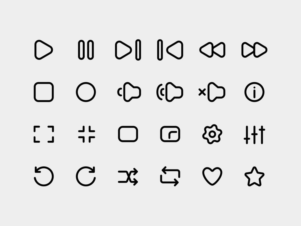 Free media player icons