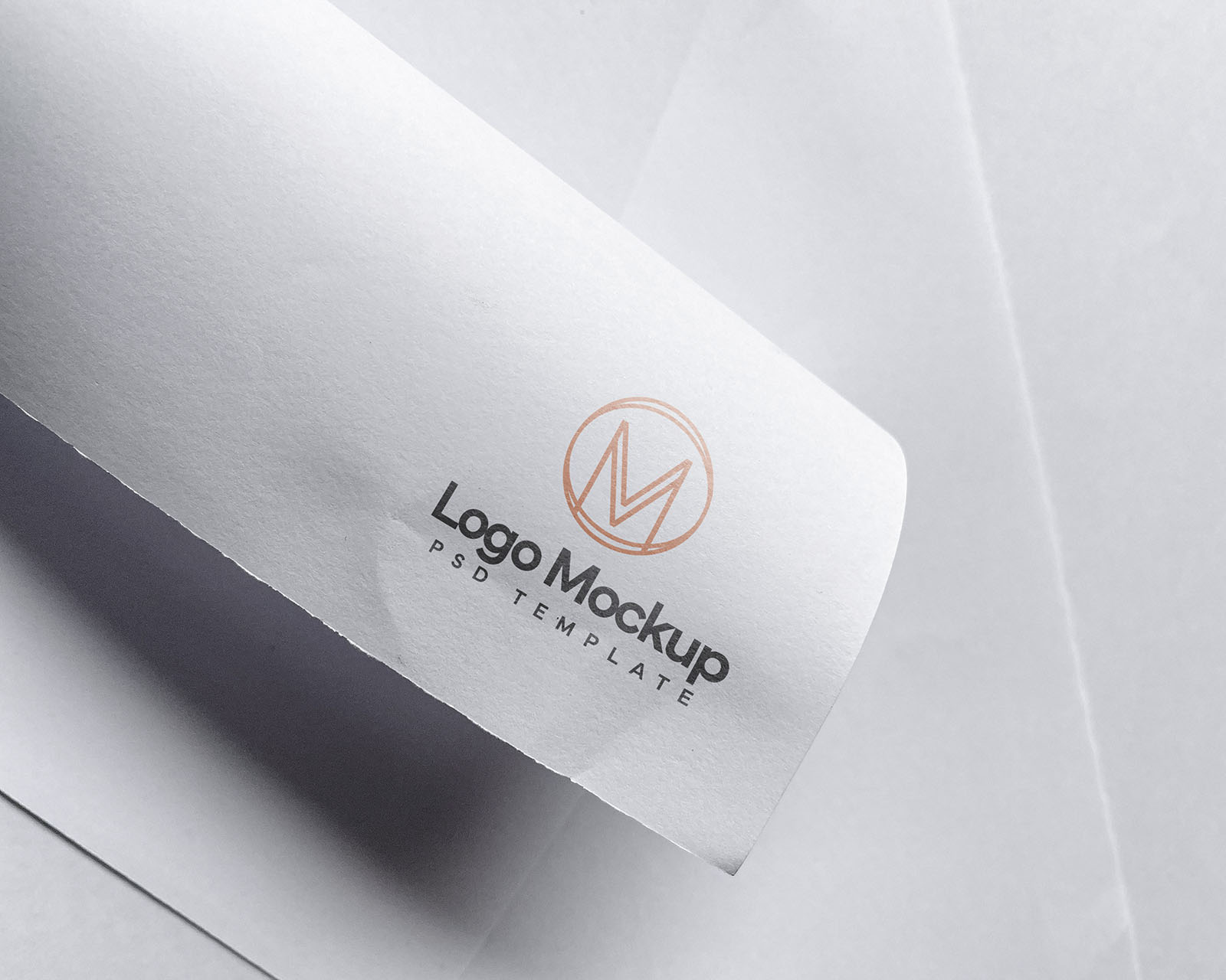 PSD paper logo mockup template