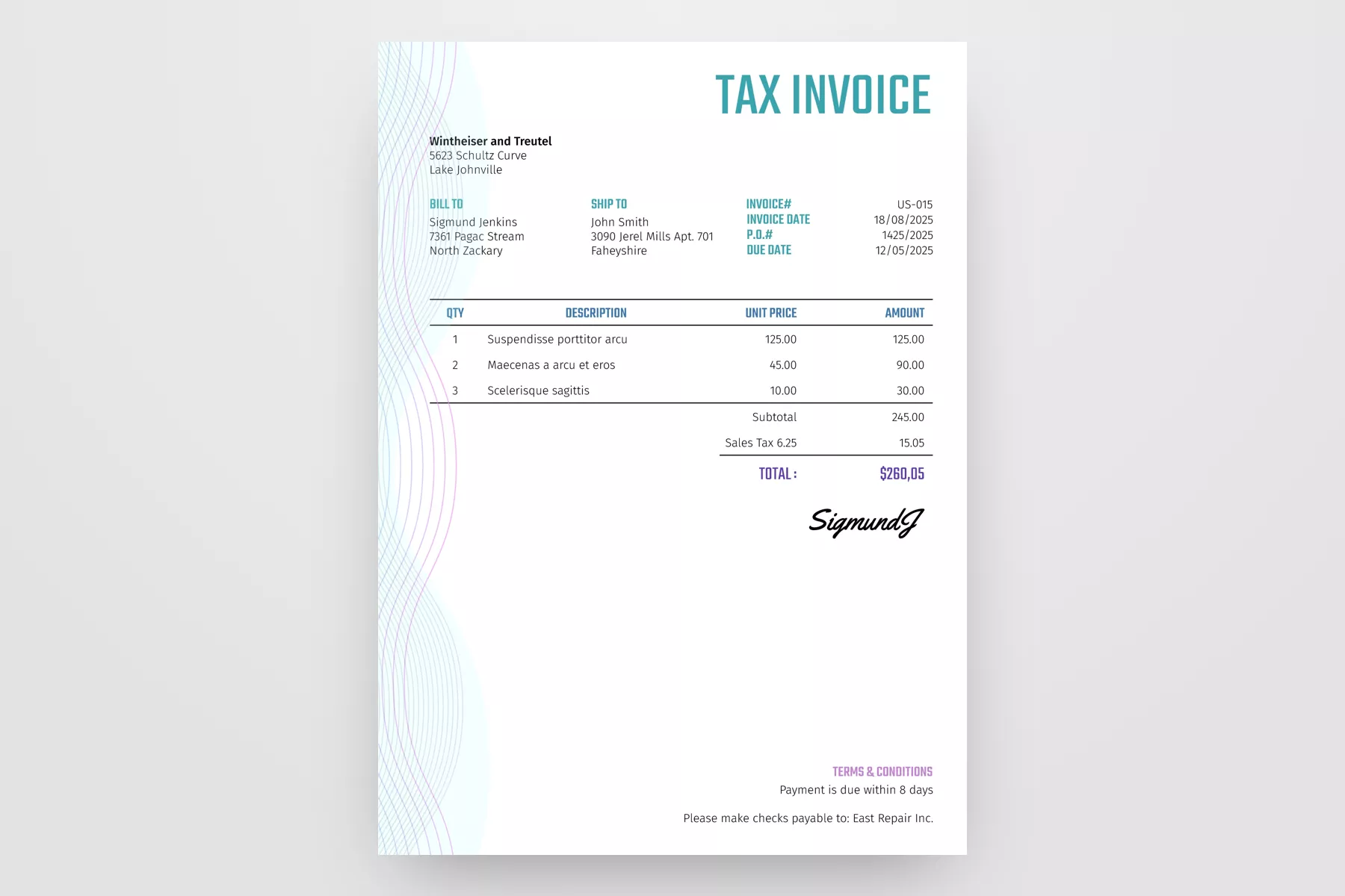 Tax Invoice Free Google Docs Template
