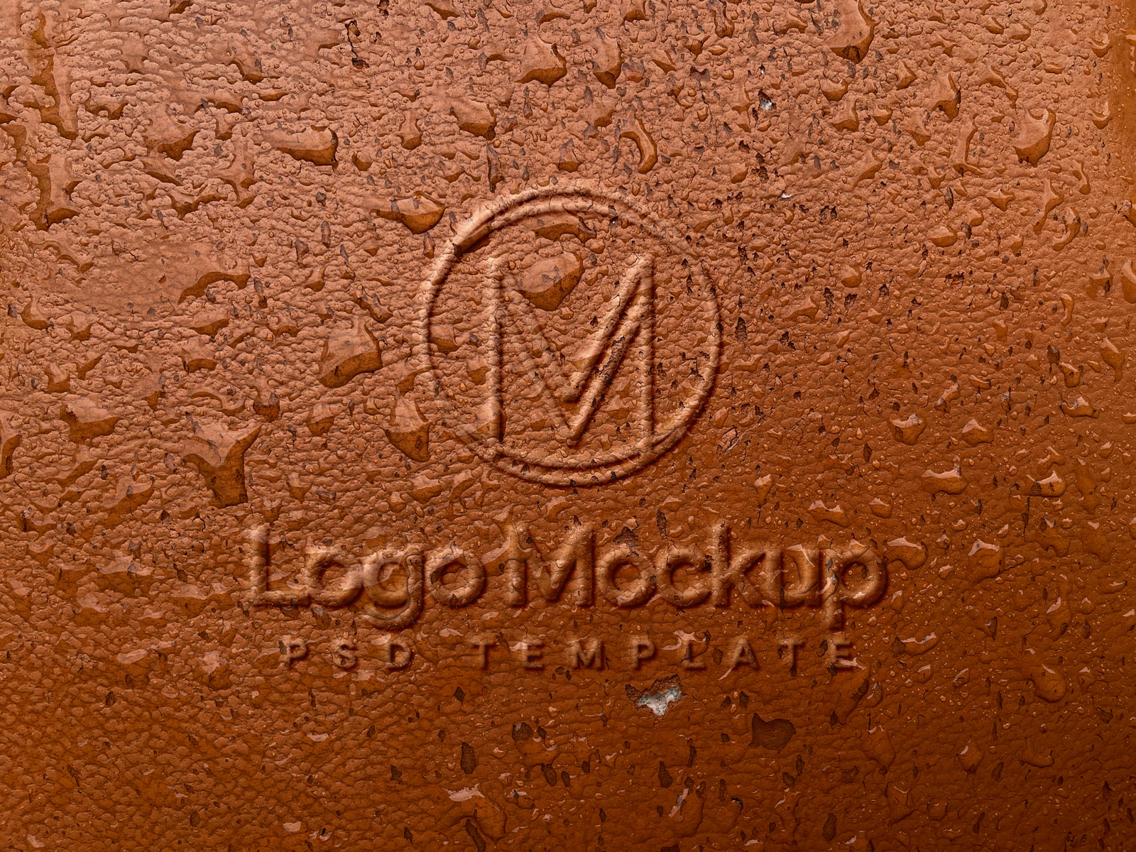 Embossed Leather Logo Design Mockup Stock Template