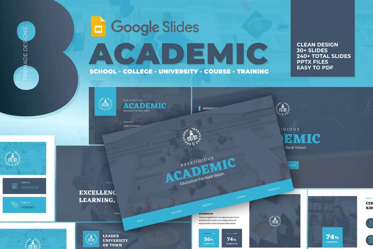 Academic university school google slide template