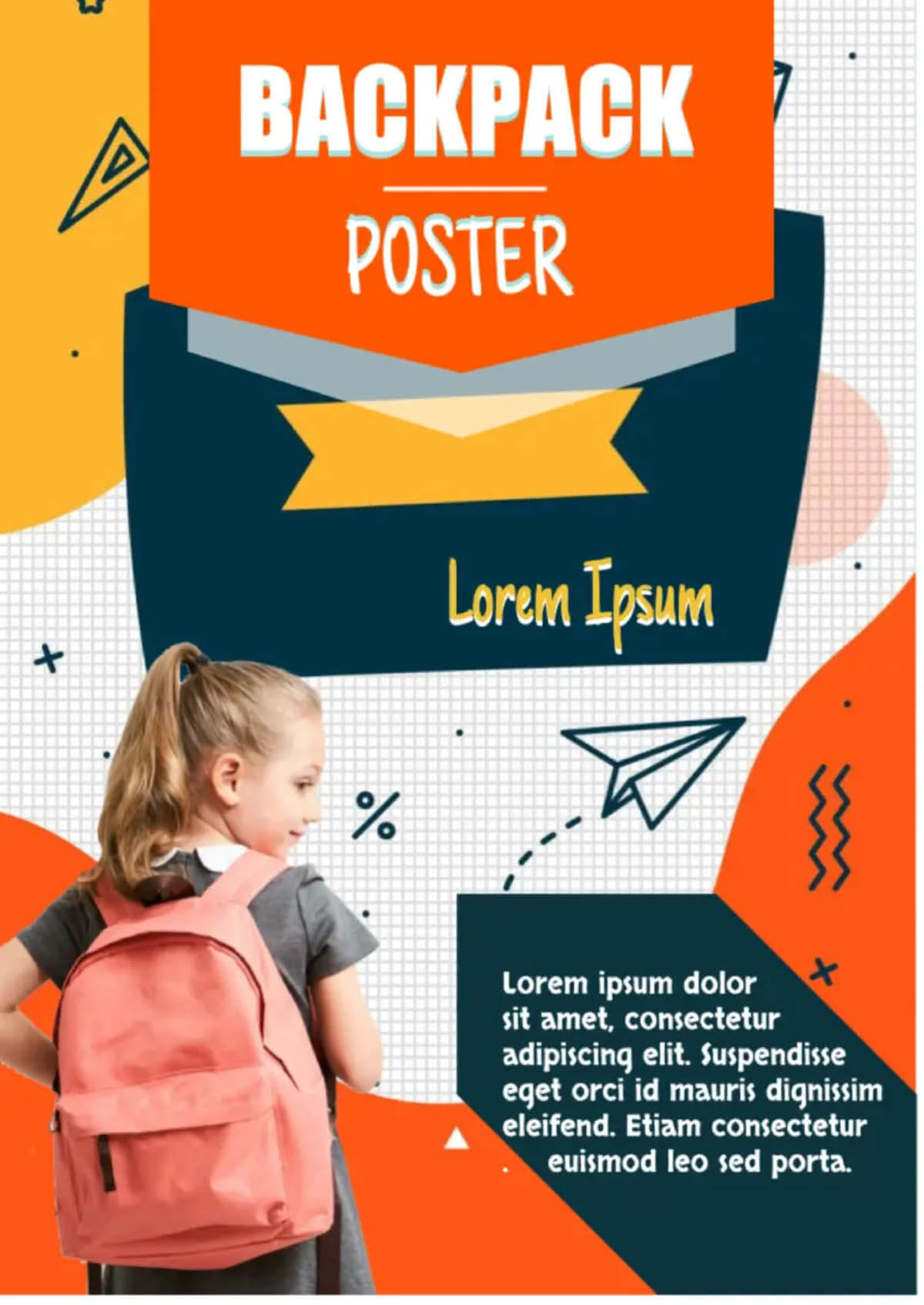 Backpack poster template
