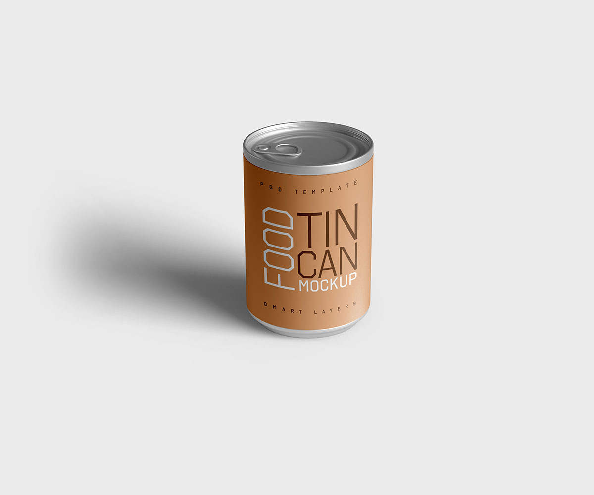 Food tin can mockup