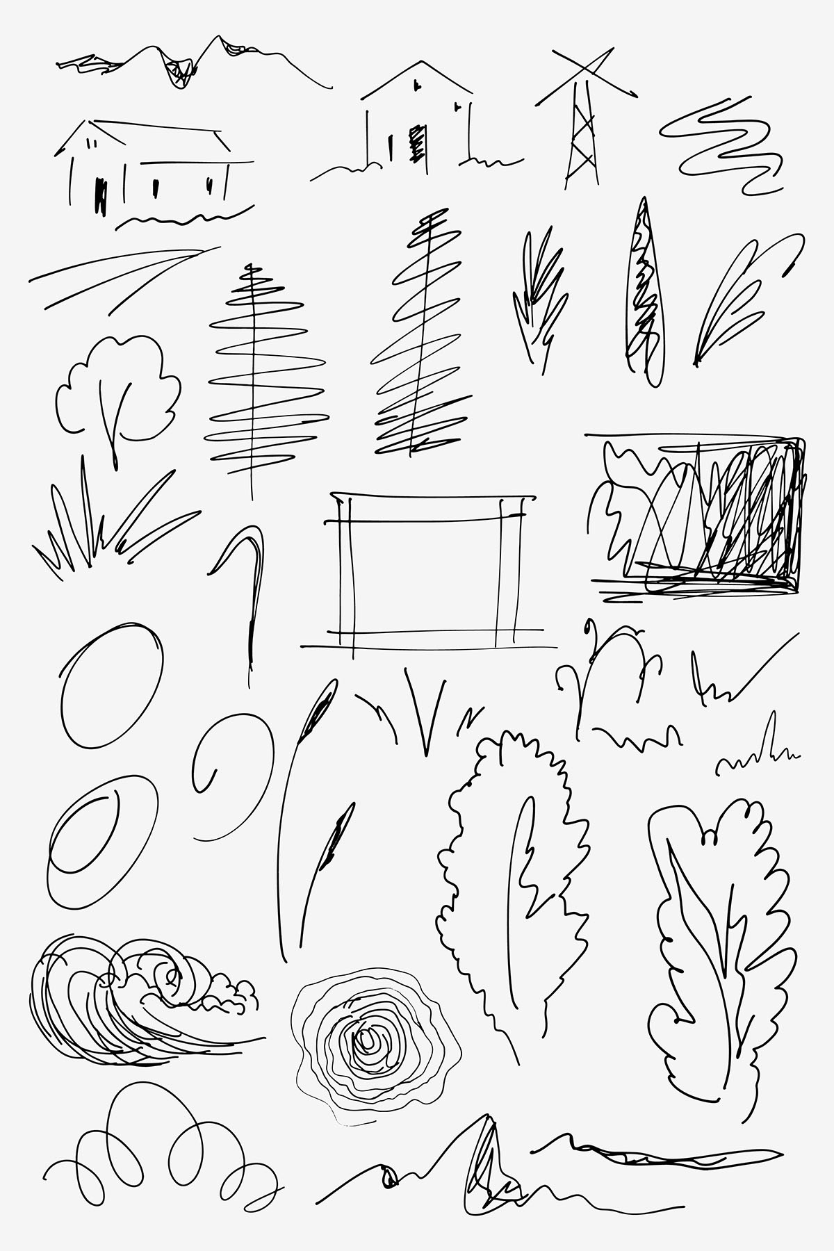 Free vector hand drawn art scribbles