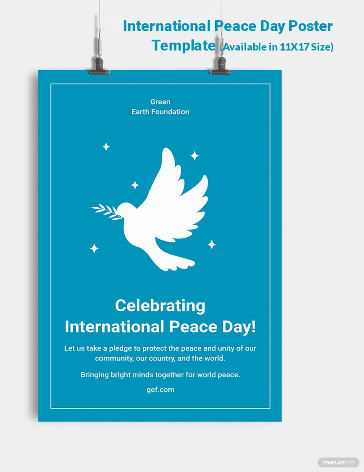 Free international peace day poster template