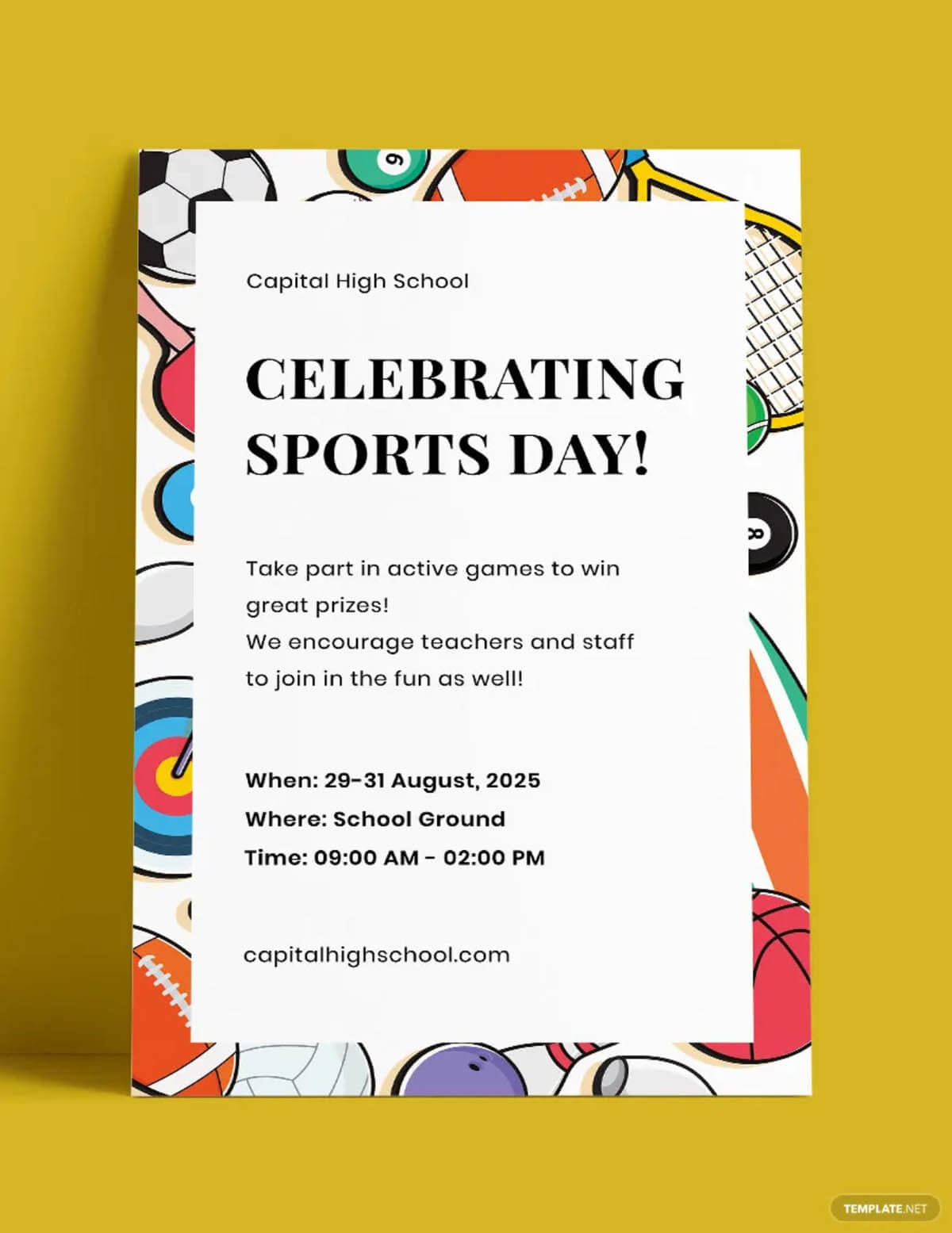 Free school sports day poster