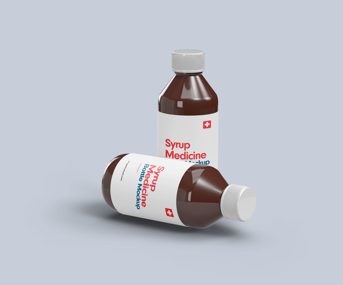 Syrup bottle mockup