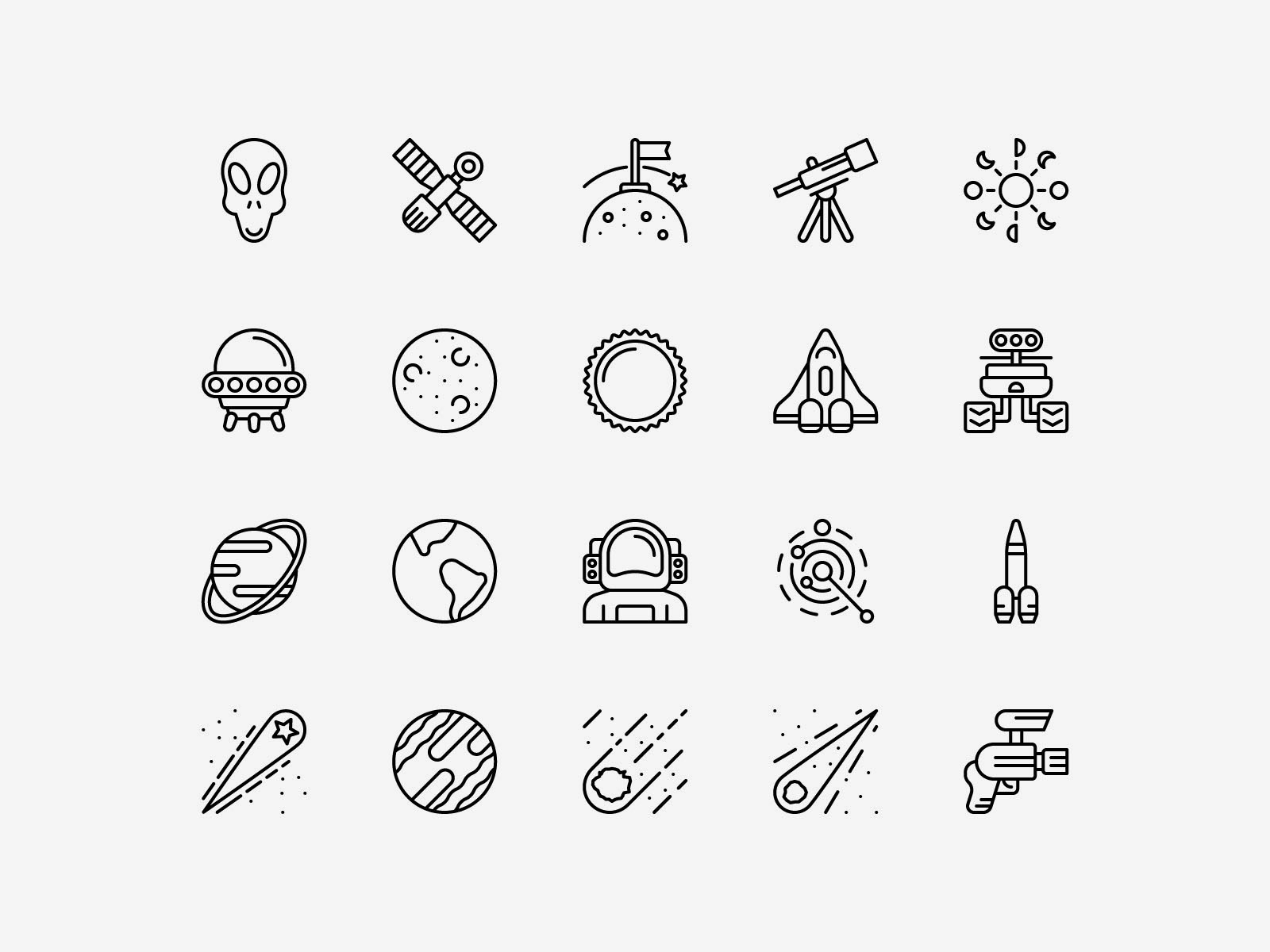 Space Line Icons