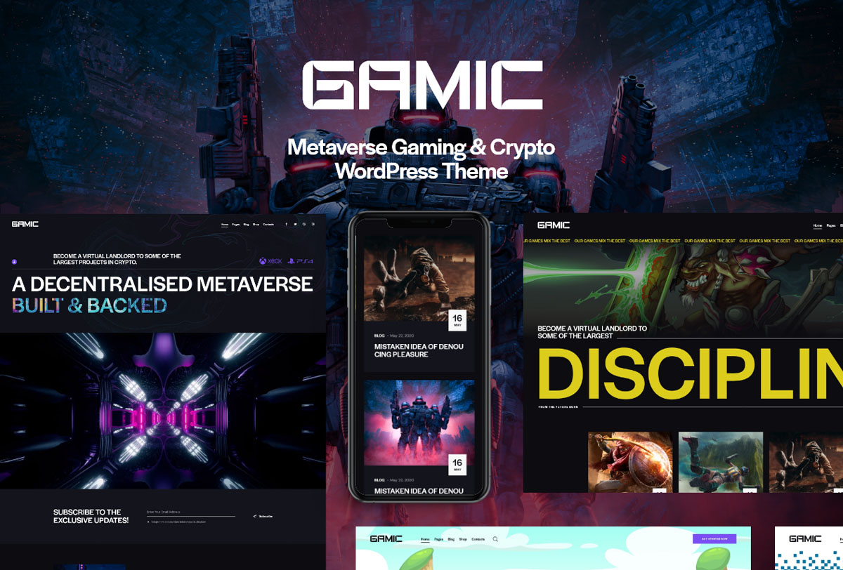 Gamic - Metaverse Gaming & Crypto WordPress Theme