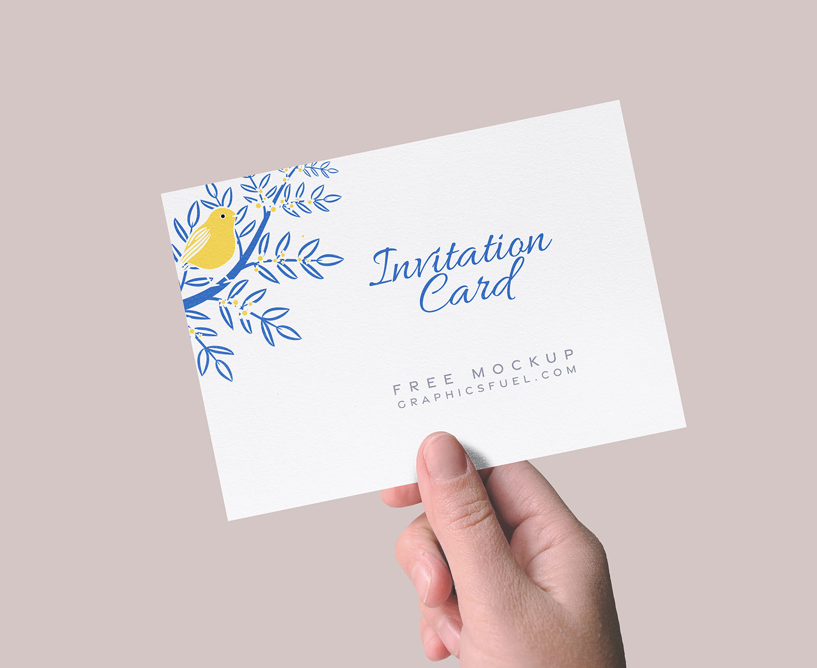Free invitation card mockup template