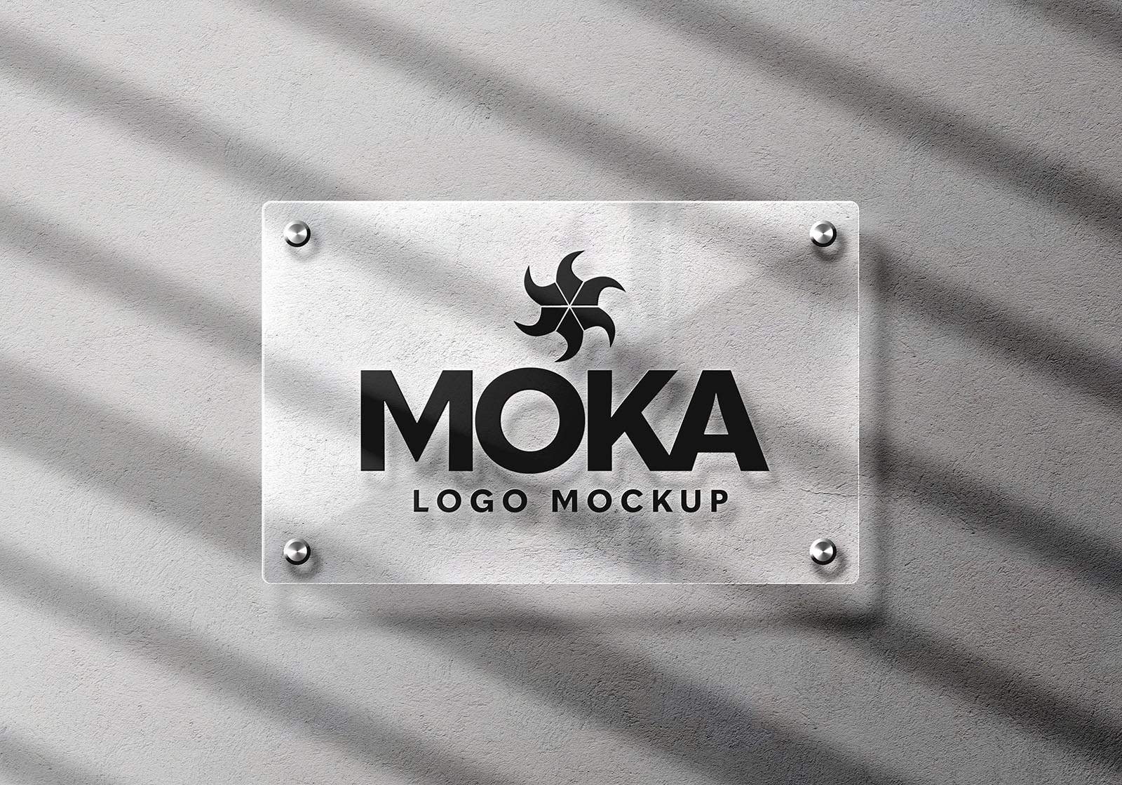 Transparent glass plate logo mockup