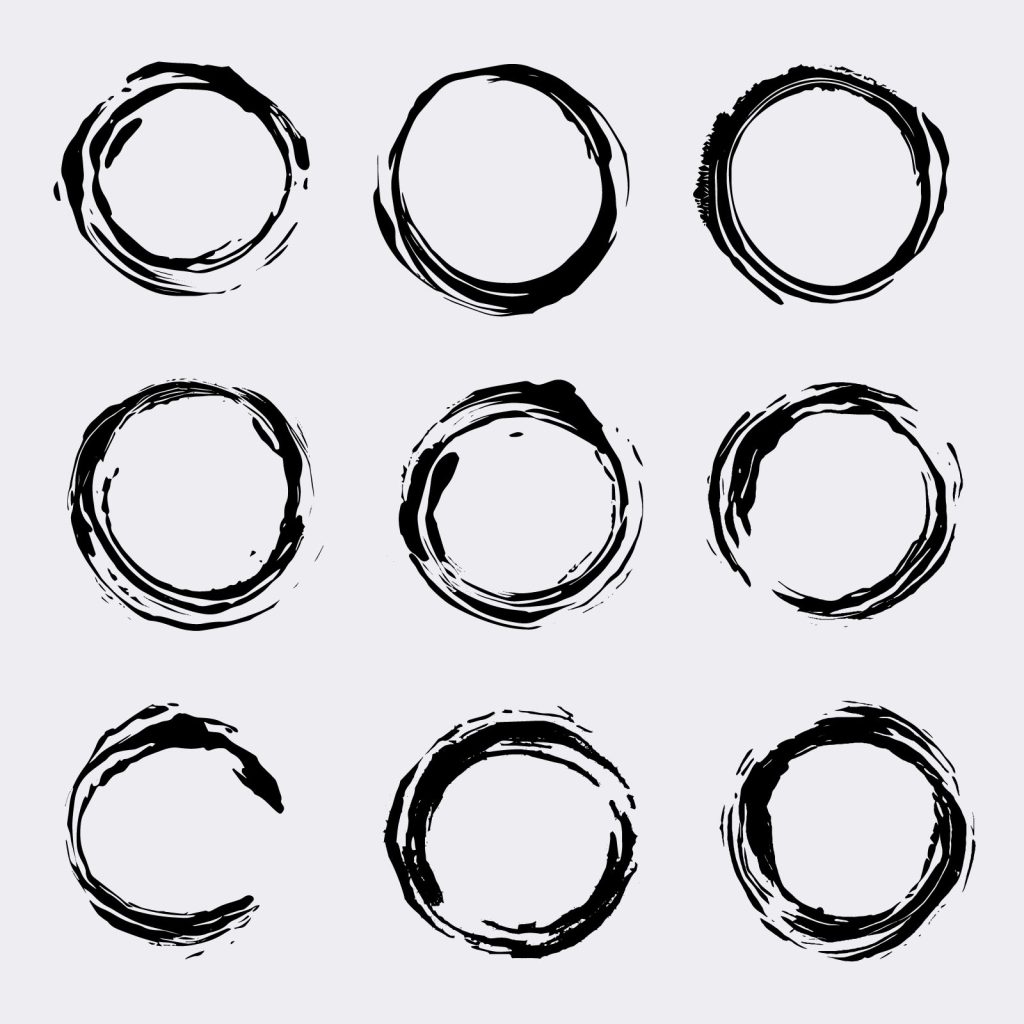 Abstract Black Paint Brush Stroke Circles Pack Graphicsfuel