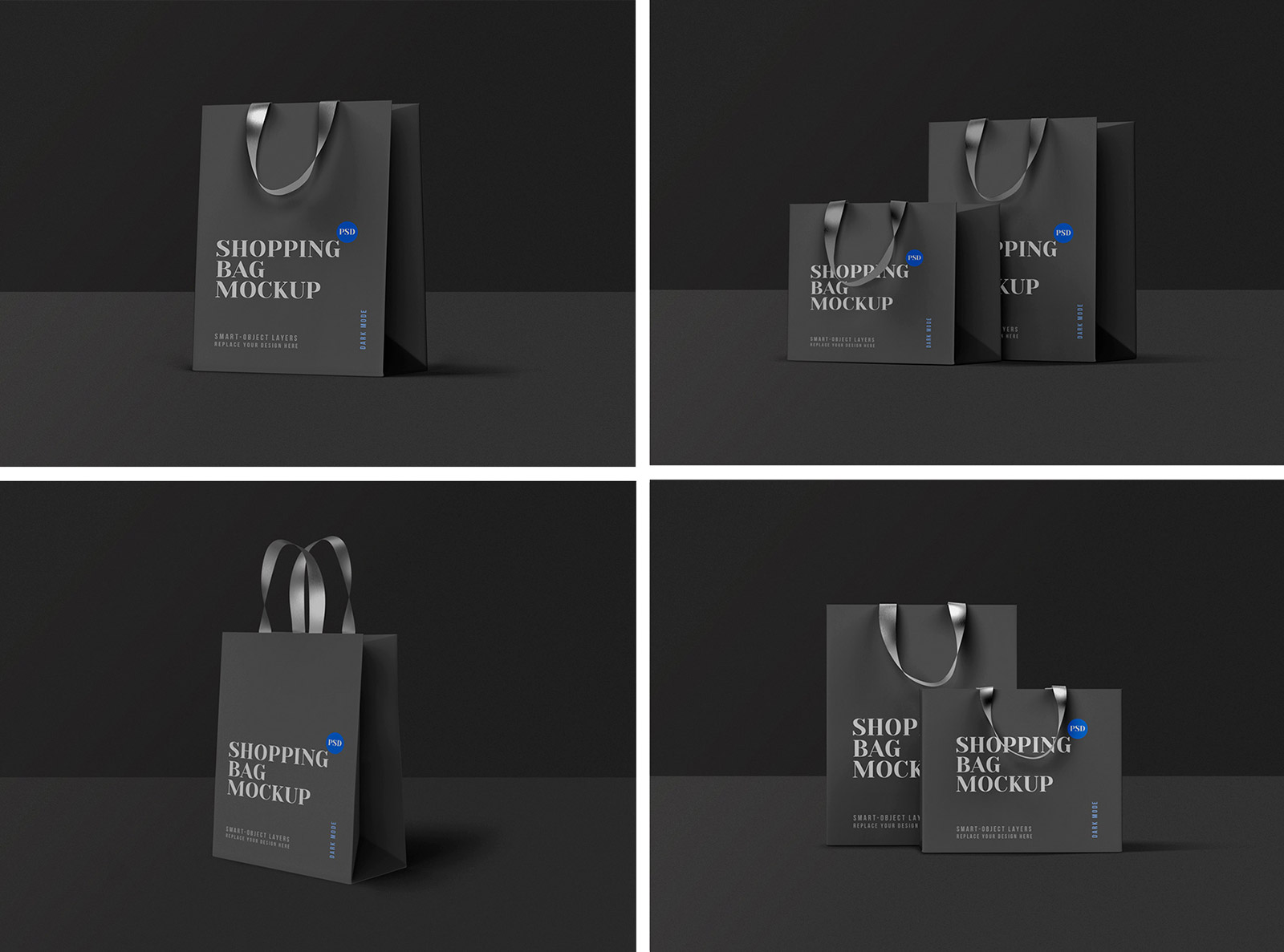 Shopping bag mockup Templates (Dark Version)