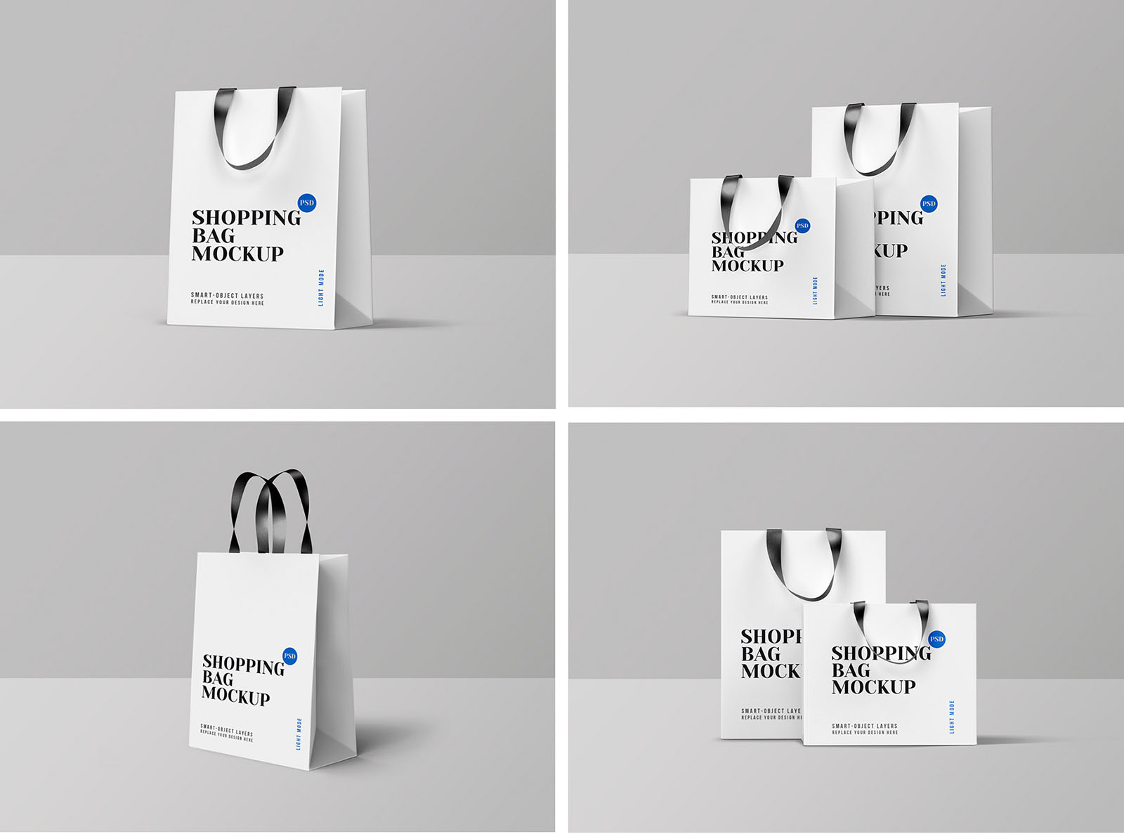 Shopping bag mockup Templates (White Version)