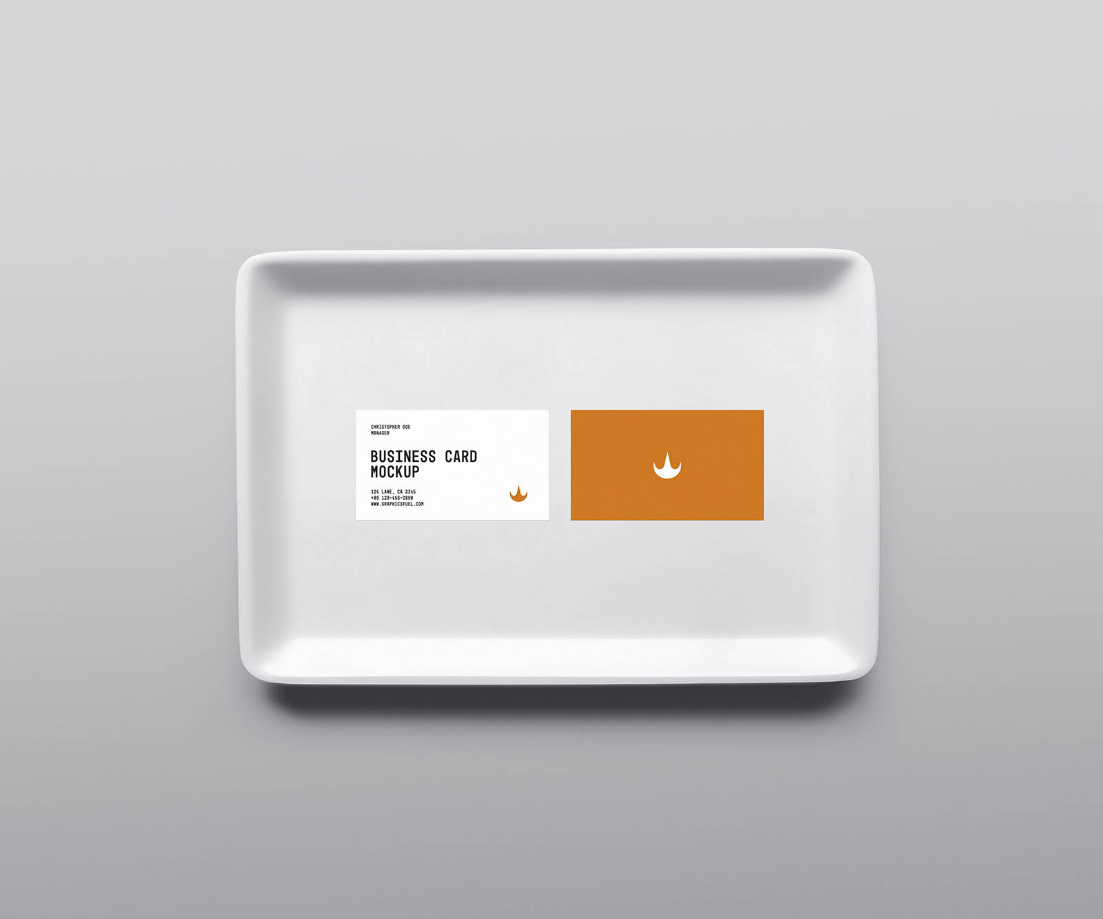 Business card in tray mockup template