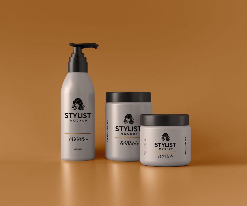 Hair Salon Cosmetic Products Mockup - Graphicsfuel