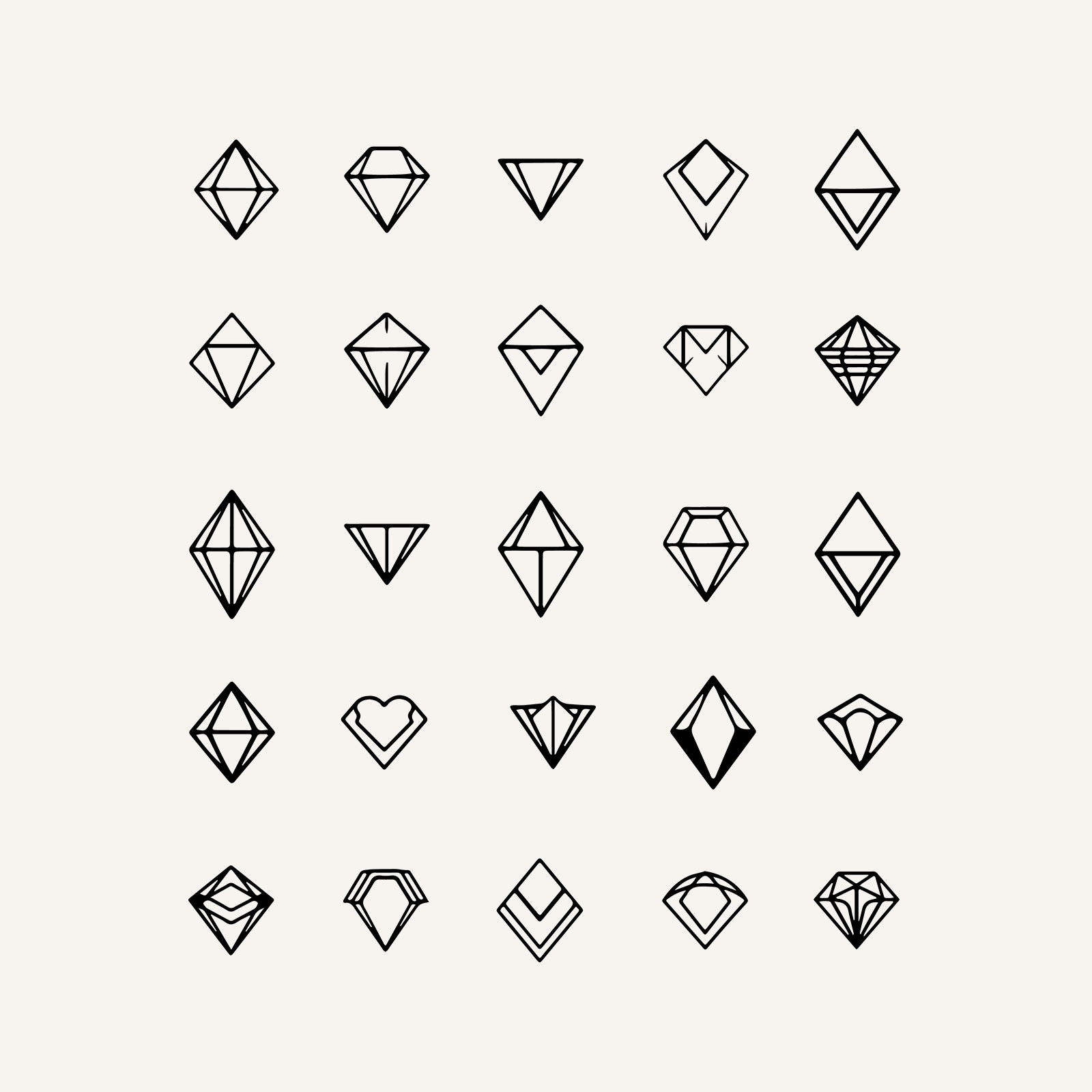 Geometric Diamond Line Shapes